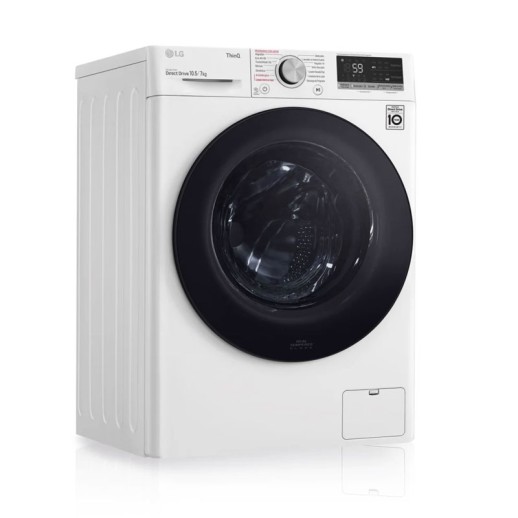 Lavasecadora LG F4DV5010SMW Blanco 10,5 kg lavado / 7 kg secado, 1400rpm, Clase B (lavado) / E (secado), con vapor